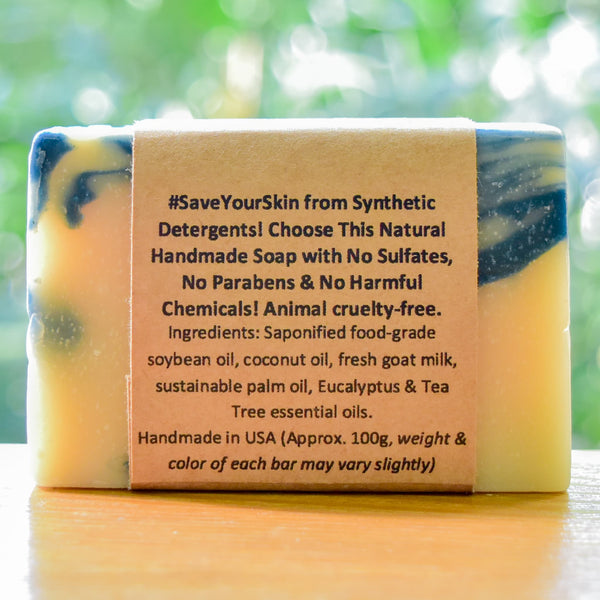 Eucalyptus &amp; Tea Tree Goat Milk Soap (Great for Flu, Sinus, Itchy Skin, Mild Eczema)