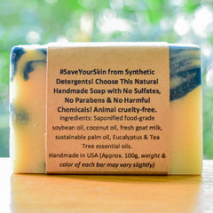 Eucalyptus &amp; Tea Tree Goat Milk Soap (Great for Flu, Sinus, Itchy Skin, Mild Eczema)