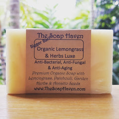 Organic Lemongrass &; Herbs Luxe - Anti-aging, anti-fungal, anti-bacterial, Insect Repelling, Immunity boosting