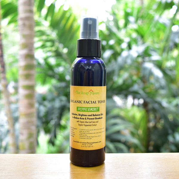 Organic Peppermint Facial Toner (Great on Acne, Blemishes, Oily Skin)